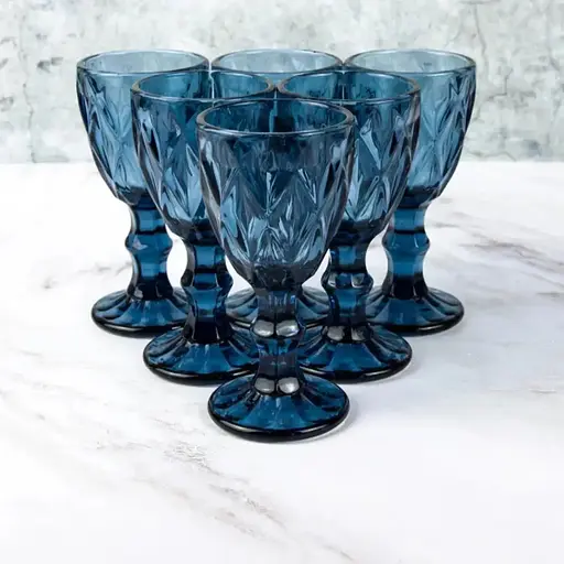 Набор рюмок A-PLUS 9057/1502 DL 6 шт. 50 мл Стопки на ножках для алкоголя Подарочный комплект Blue - фото 3