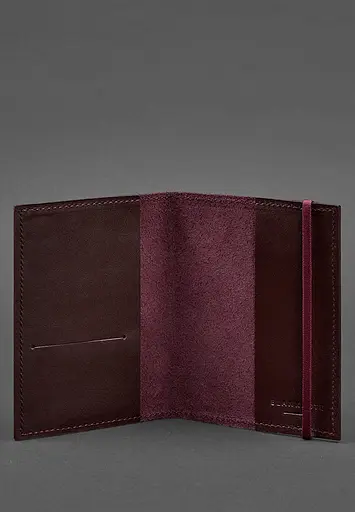 Кожаная обложка для паспорта 1.0 бордовая - фото 4