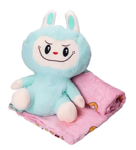 Детский набор Игрушка плед Лабуба голубой мягкая игрушка с пледом для детей - фото 1