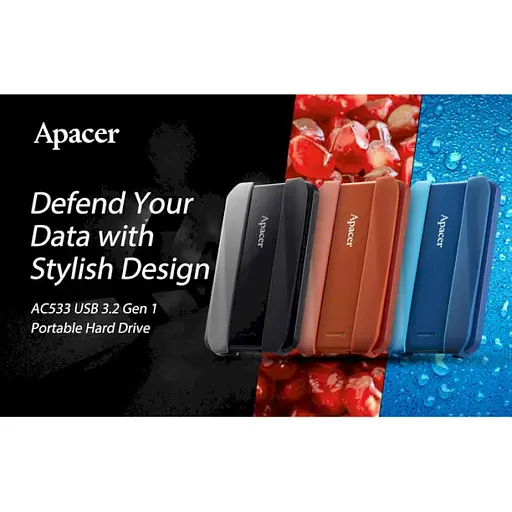 Внешний жесткий диск Apacer AC533 USB 3.2 Gen.1 1 TB (AP1TBAC533R-1) красный - фото 6