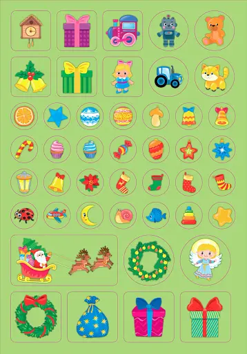 Святкові наліпки-прикрашалки. Новорічна ялинка - фото 3