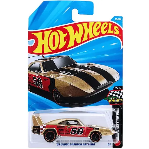 Базовая машинка Hot Wheels HW Starting Grid 69 Dodge Charger Daytona золотистая (5785) JJH97-N521 - фото 1