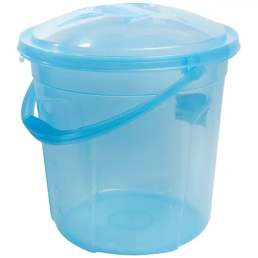 Уцінка. Відро Stars Plast Стайл прозоре з кришкою 10 л блакитне (94137/блак) - фото 1
