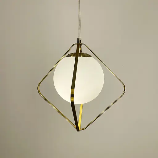 Латунний підвісний світильник із білим плафоном Ø 27 см | Арт. G 68-400 AB | Line F - фото 3