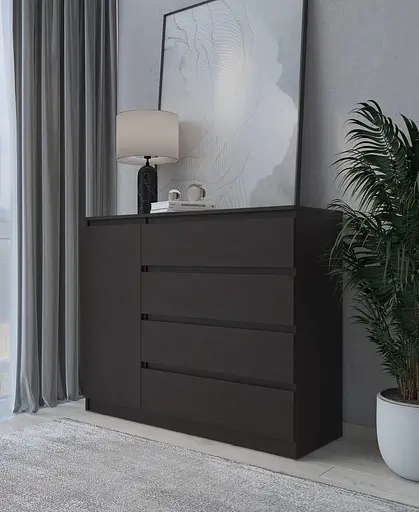 Комод в спальню MebelStar Нео 1Д4Ш 120x43x98 см Венге темний (MBS-1056) - фото 1