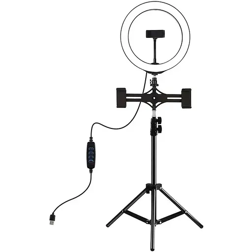 Кільцева USB LED лампа Puluz PKT3053B 10"+ штатив 1.1 м