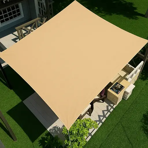 Тент навіс затіняючий водонепроникний прямокутний 3х4м Оксфорд (Бежевий)