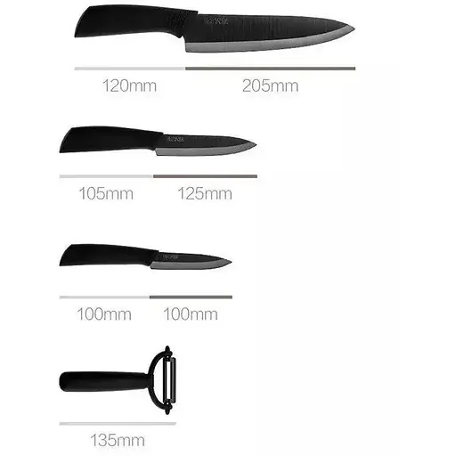 Комплект ножів Huo Hou Nano Ceramic Knifes Set 4 предмети HU0010 - фото 4