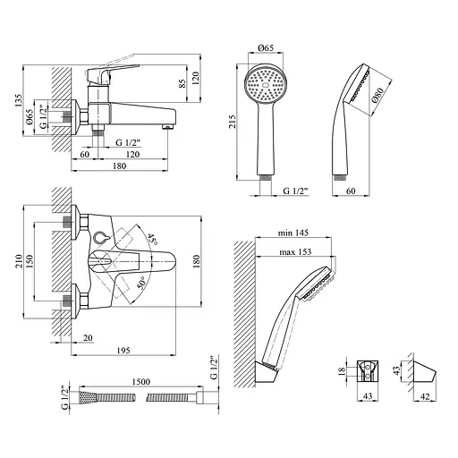 Смеситель для ванны Kroner KRP Odra - C060 (CV019268) - фото 6