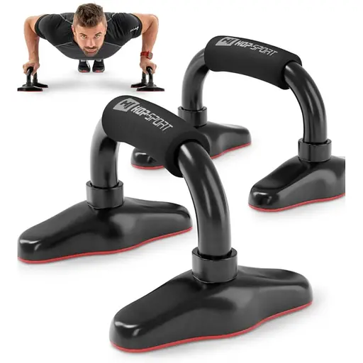 Упоры для отжиманий металлические Hop-Sport HS-M020PU черно-красные - фото 9