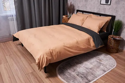 Комплект постельного белья Moon&Star Бязь Gold Люкс Gray Cream полуторный евро 160х220 наволочки 4х70х70 - фото 1