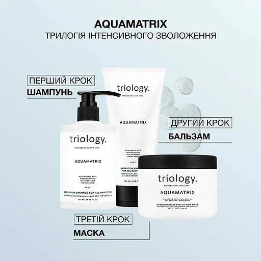 Маска для всех типов волос Triology. AquaMatrix увлажняющая 330 г - фото 5