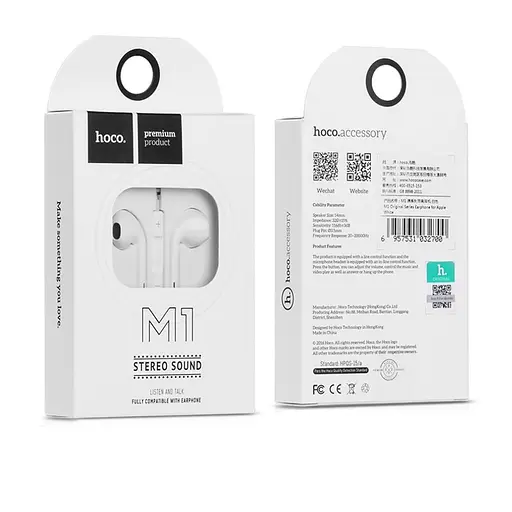 Навушники Hoco M1 original series Earphone for Apple білі - фото 2