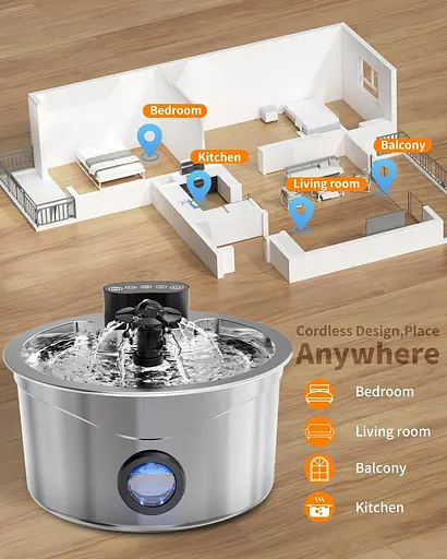 Фонтан для пиття для кішок 2,6 л - фото 2