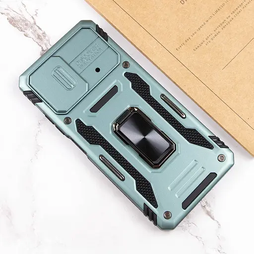 Ударопрочный чехол Camshield Army Ring для Xiaomi Poco X5 5G/Note 12 5G Зеленый/Light Green - фото 6