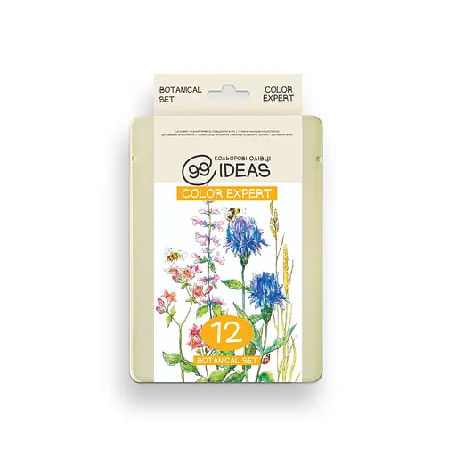 Набор цветных карандашей 99IDEAS "Color Expert" 12 цв., Botanical Set, металл. коробка, 99CE-12BOT