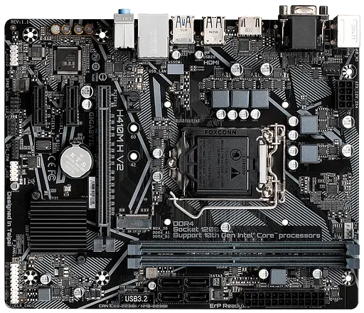 Материнская плата Gigabyte H410M H V2 LGA 1200 (H410M H V2) - фото 2