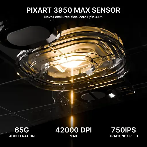 Бездротова миша ATTACK SHARK V8 42000 DPI PAW3950MAX Nordic 54L15 8K Чорна - фото 7