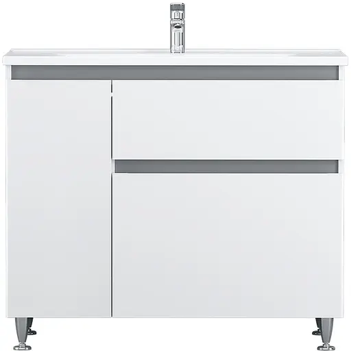 Тумба напольная AM.PM X-Joy 100 см левосторонняя с умывальником (M85-FSL10026-WC10026WG38) - фото 1