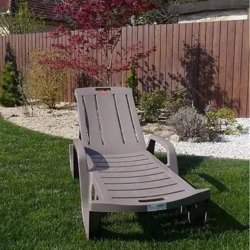 Шезлонг пластиковый Keter Florida, бежевый - фото 6