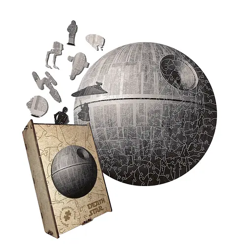 Пазл деревянный Звезда Смерти, А4, Деревянная коробка 100 элементов