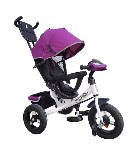 Трехколесный велосипед Best Trike 3390-37-633 с надувными колесами фарой USB и пультом бордовый - фото 2