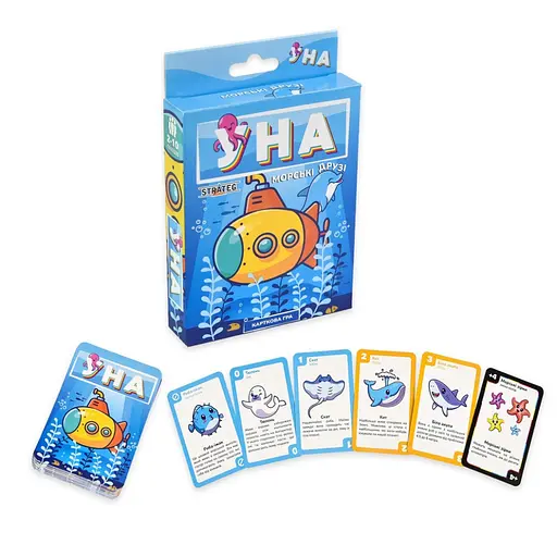 Карткова гра "УНА морські друзі" Strateg 30449 українською мовою 108 карток - фото 2