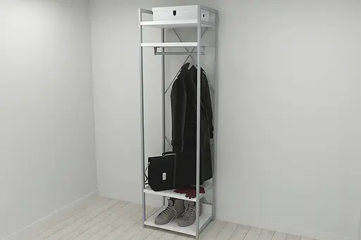 Шафа Гардероб Уні секція 2 серії Конект Ferrum-decor 220x60x50см Сірий метал ДСП Білий 32 мм (FRD-104539) - фото 8