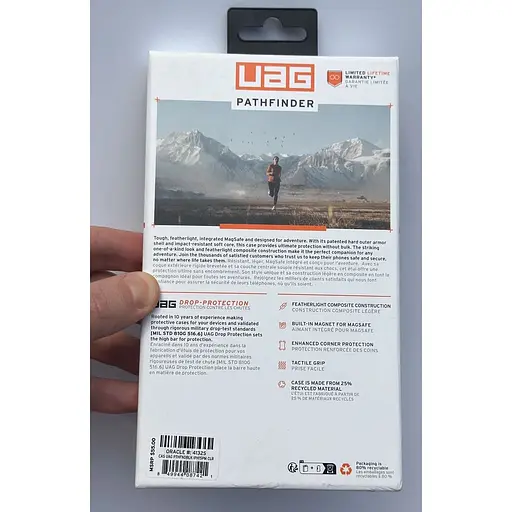 Оригінальний протиударний чохол UAG Pathfinder MagSafe для iPhone 15 Pro Max (6.7") Clear Ice (114301114343) - фото 3