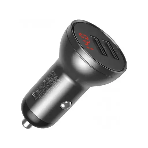 Автокомпонент зарядний і кабель 3-в-1 Baseus Digital Display 24 W 2 usb TZCCBX-0G - фото 6