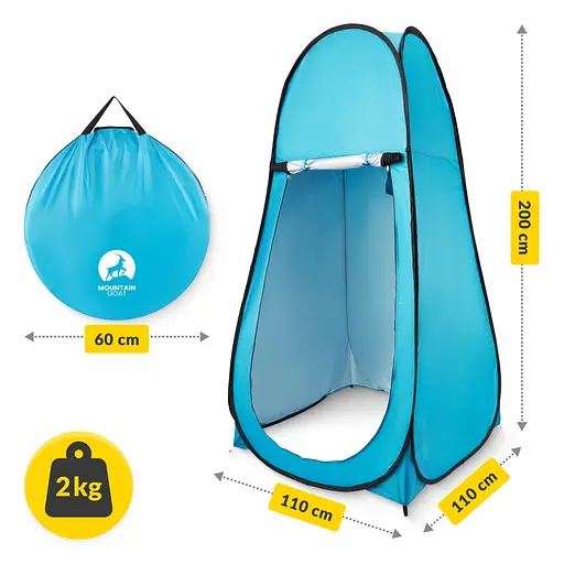 Намет туалет-душ, переодягальня Mountain Goat Pop-Up 200 x 110 x 110 см саморозкладний Sky Blue (P-5905973401456) - фото 3