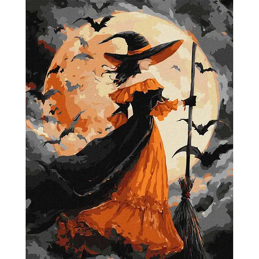 Картина по номерам "Відьма при місяці" KHO8690, 40x50 см