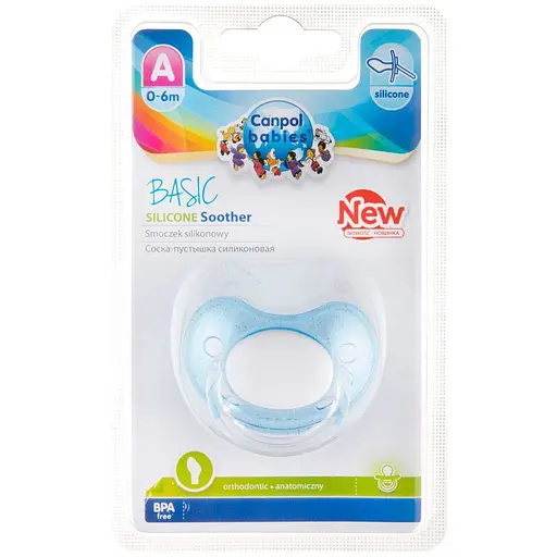 Пустышка Canpol babies Basic силиконовая анатомическая 0-6 мес. в ассортименте (22/427)  - фото 5