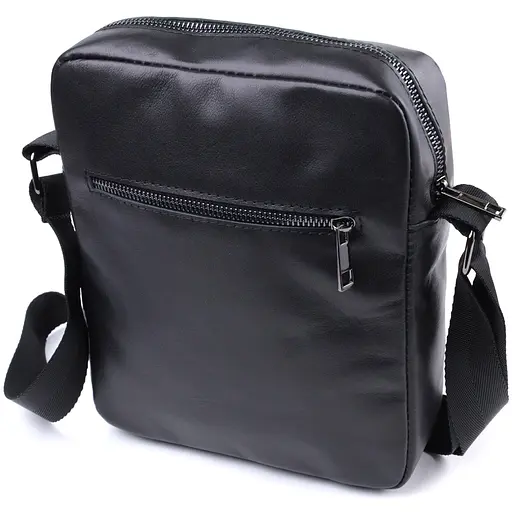 Сумка для чоловіків через плече з натуральної глянсової шкіри SHVIGEL 20х22,5х6 см 000303648 - фото 2