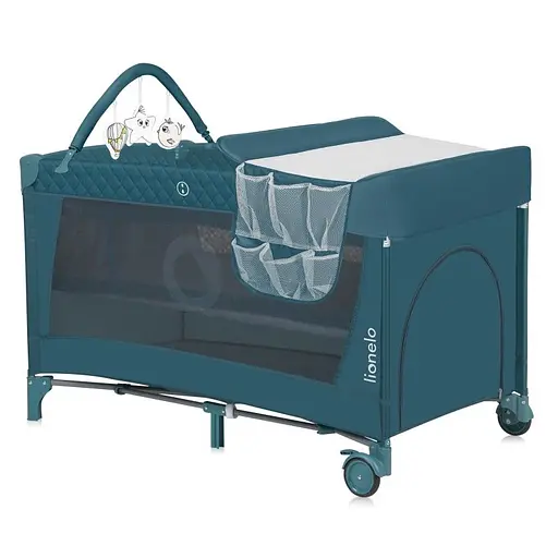 Манеж-ліжко Lionelo Flower Green Turquoise (LO-FLOWER GREEN TURQUOISE) - фото 1