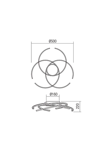 Потолочный светильник ALIEN PL LED 45W D500 3000K SAND WHITE (4.1.2) 01-1799 - фото 2