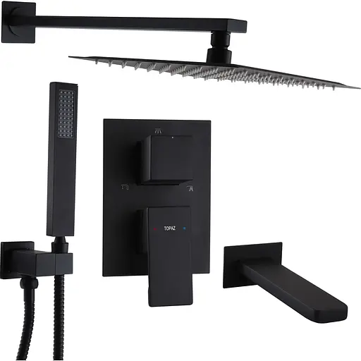 Душевая система скрытого монтажа Topaz Odiss TO 08115-H13-BL Smart, Черный матовый - фото 1