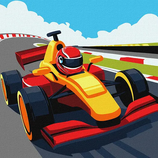 Набор для росписи по номерам Яркие гонки, Ideyka, 30x30 см, КНО8559