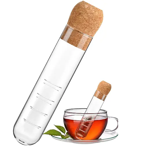Стеклянный заварочный инфузер колба для заваривания чая Серебристый 88260 - фото 1