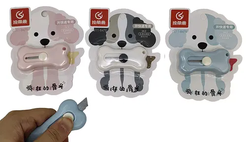 Ніж канцелярський у блістері Собачка-кісточка, 6.5 см, 8479 (В асортименті) - фото 2