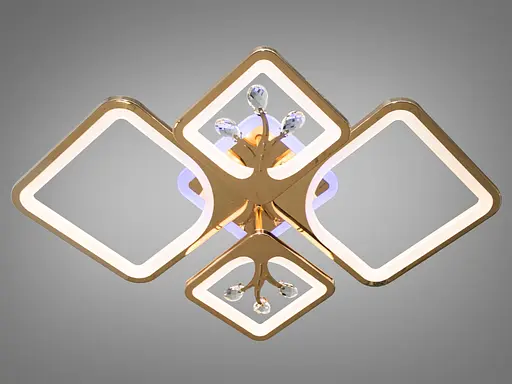 Стельова люстра з диммером і LED підсвічуванням, колір хром, 100W - фото 2