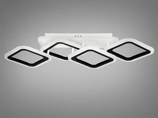 Світлодіодна люстра смарт світильник з пультом, 60Вт, чорна - фото 4