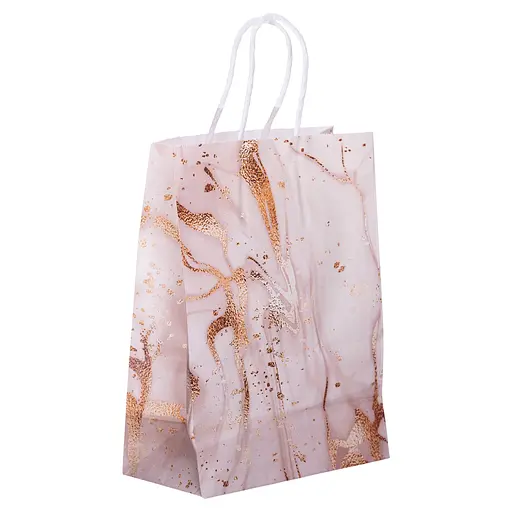 Подарунковий пакет Yiwu  крафтовий 15х8х21 см 12 штук рожевий HP-10359-22P - фото 2