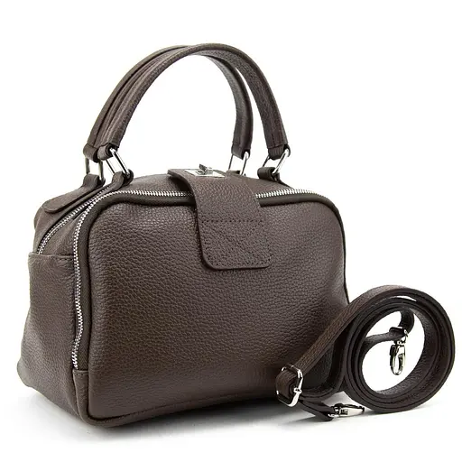 М'яка шкіряна сумка на два відділи з ручкою Firenze Italy F-IT-1045C