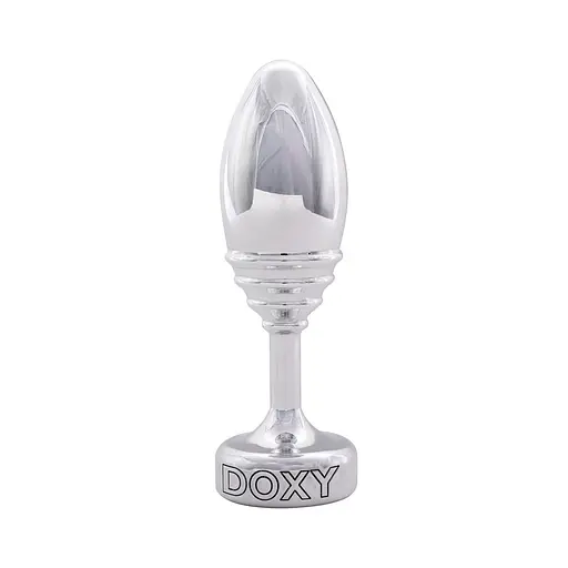 Анальна пробка Doxy Ribbed Butt Plug 11 см (сріблястий)