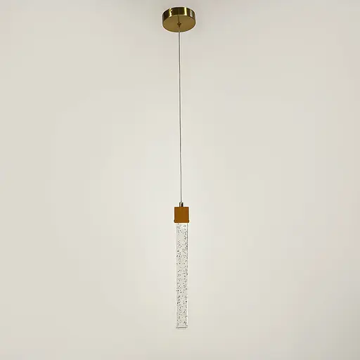 Світильник із підвісною скляною паличкою у латунному корпусі | Арт. SC 11/1 AB | Line F - фото 2