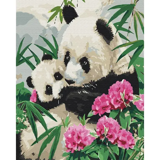 Картина за номерами Мама панда з дитинчатою Brushme 40x50 см кольорова 000221364