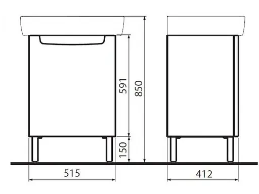 Тумба під умивальник Kolo Rekord 60 см 89545000 - фото 3