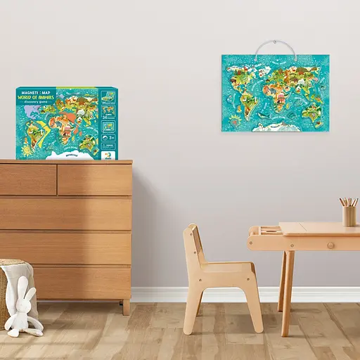 Детская магнитная карта мира животных DoDo Toys 200267, 36 элементов - фото 7