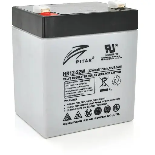 Акумуляторна батарея AGM RITAR HR1222W, Gray Case, 12V 5.5Ah ( 90 х 70 х 101 (107 ) 1.55kg Q10
